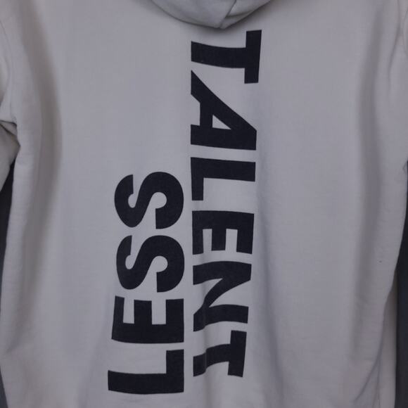 Talentless Men's Talentless Spellout Logo Hoodie Size Small White & Black - Picture 6 of 10
